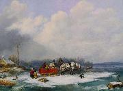 Cornelius Krieghoff Winter Landscape painting